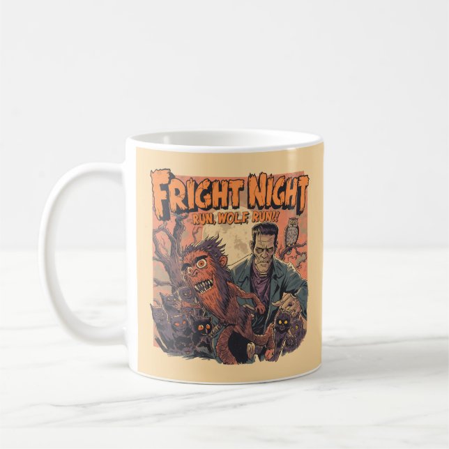 Poster under natten - Retro Werevarg och Mo Kaffemugg (Vänster)