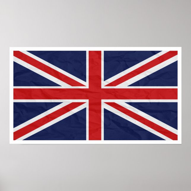 Poster United Kingdom Union Jack Flagga 24"X13.57" (Framsidan)