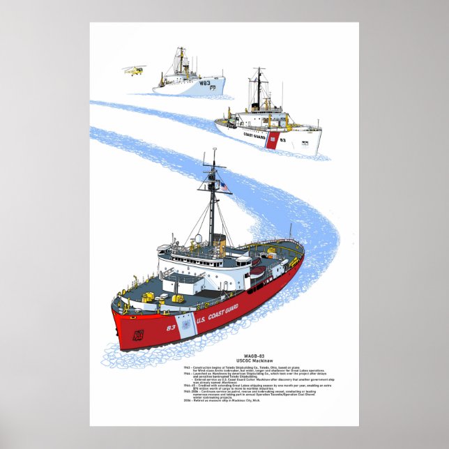 POSTER USCGC Mackinaw WAGB-83-historik (Framsidan)
