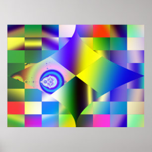Poster utskrift av abstrakt i rektangeln