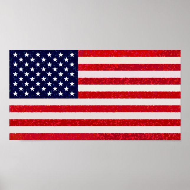 POSTER utskrift av amerikanska - amerikanska Flagg (Framsidan)