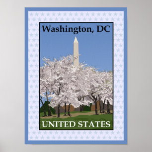 Poster utskrift av Blommarna i Washington DC Cherr