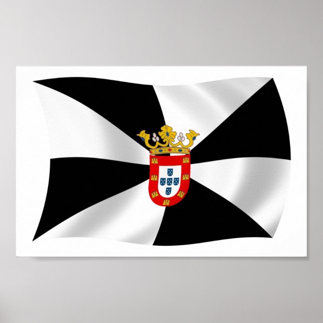 Poster utskrift av Ceuta-Flagga (Framsidan)