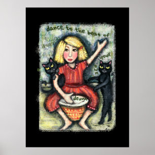 Poster utskrift av Danuta Svarta katter Art