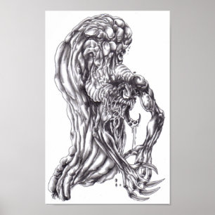 Poster utskrift av Demon Art Teckning