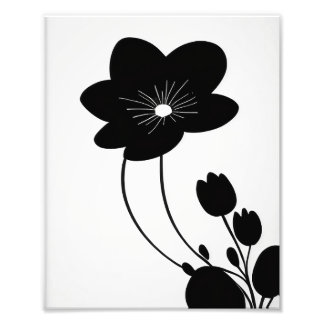 Poster utskrift av den minimalistiska Blommigten B