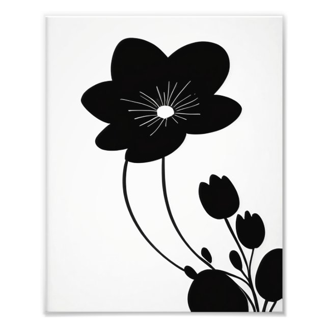 Poster utskrift av den minimalistiska Blommigten B (Framsidan)