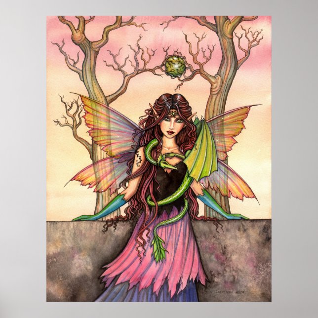 Poster utskrift av "Dragon Fairy" (Framsidan)