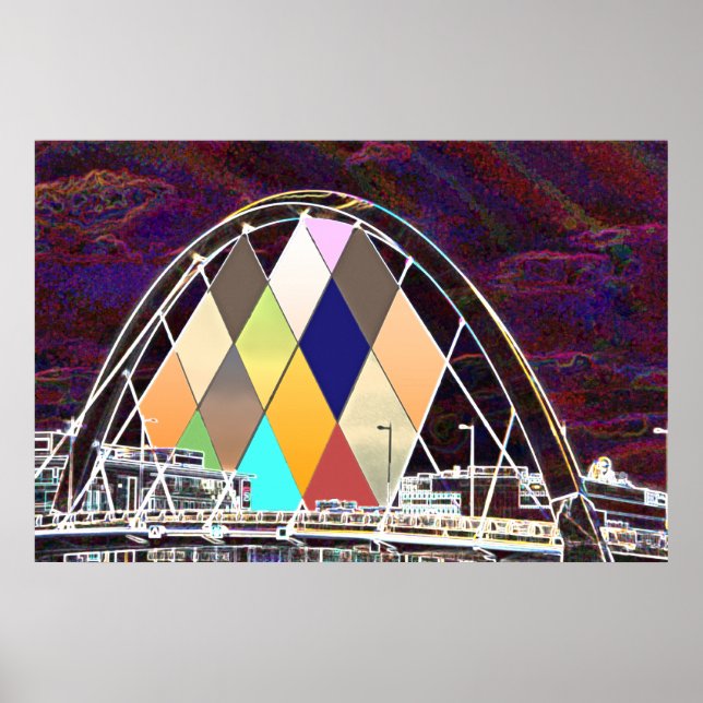 Poster utskrift av fyrkantsbrygga (Framsidan)