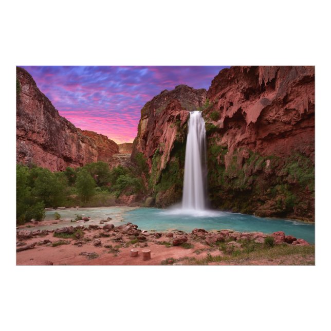 Poster utskrift av Havasu Falls i Havasupai, AZ (Framsidan)