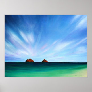 Poster utskrift av Hawaii Mokulua Islands Ocean Ar