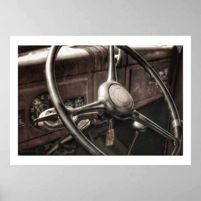 Poster utskrift av kontrollpanel för vintage (Framsidan)