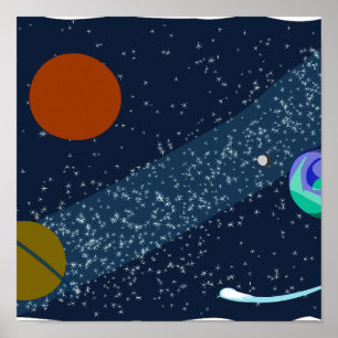 poster utskrift av kosmisk hjärtgalaxi