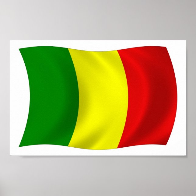 Poster utskrift av Mali-Flagga (Framsidan)