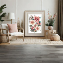 Poster utskrift av modern Blommigt för väggdekor
