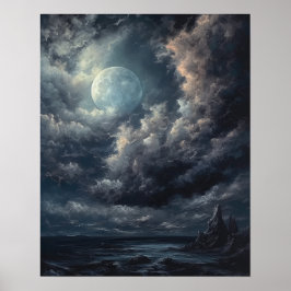 Poster utskrift av moody Gothic Måne Art