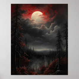 Poster utskrift av moody Gothic Måne Art