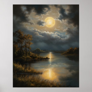 Poster utskrift av moody Gothic Måne Art