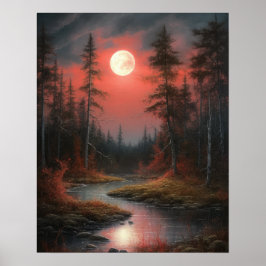 Poster utskrift av moody Gothic Måne Art