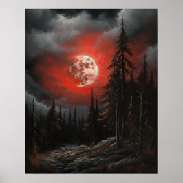 Poster utskrift av moody Gothic Måne Art