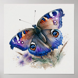 Poster utskrift av peacock Butterfly Art