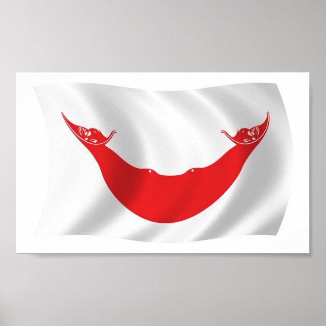 Poster utskrift av Rapa Nui-Flagga (Framsidan)