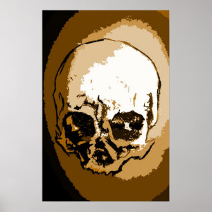 Poster utskrift av Skull Teckning