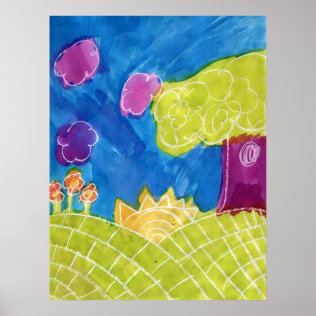 Poster utskrift av soldags konst (Framsidan)