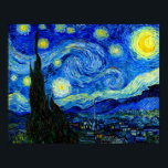 Poster utskrift av Starry Night by Van Gogh Fine A<br><div class="desc">Vincent van Gogh - Starry Natt målade på St Remy,  Frankrike i 1889 Fine Art Print. Den här bilden har förbättrats digitalt för att återställa den ursprungliga feta,  ljusa färger - en perfekt för vilken konst som helst älskare!</div>