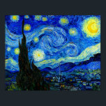 Poster utskrift av Starry Night by Van Gogh Fine A<br><div class="desc">Vincent van Gogh - Starry Natt målade på St Remy,  Frankrike i 1889 Fine Art Print. Den här bilden har förbättrats digitalt för att återställa den ursprungliga feta,  ljusa färger - en perfekt för vilken konst som helst älskare!</div>
