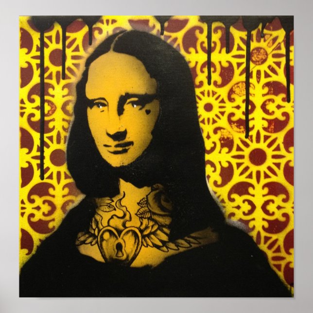 poster utskrift av tatuerad mona lisa (Framsidan)