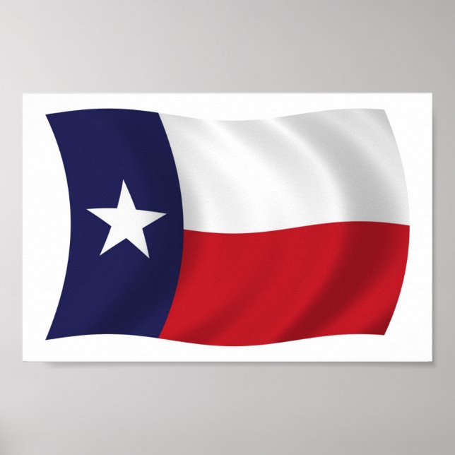 Poster utskrift av Texas-Flagga (Framsidan)