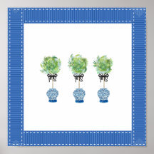 Poster utskrift av Topiary Blue and White Ginger B