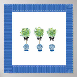 Poster utskrift av Topiary Blue and White Ginger B