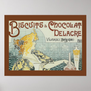 poster utskrift av vintage annons-biscuits Chocola