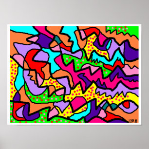 Poster utskrift Bild fetstil Ljusa färger