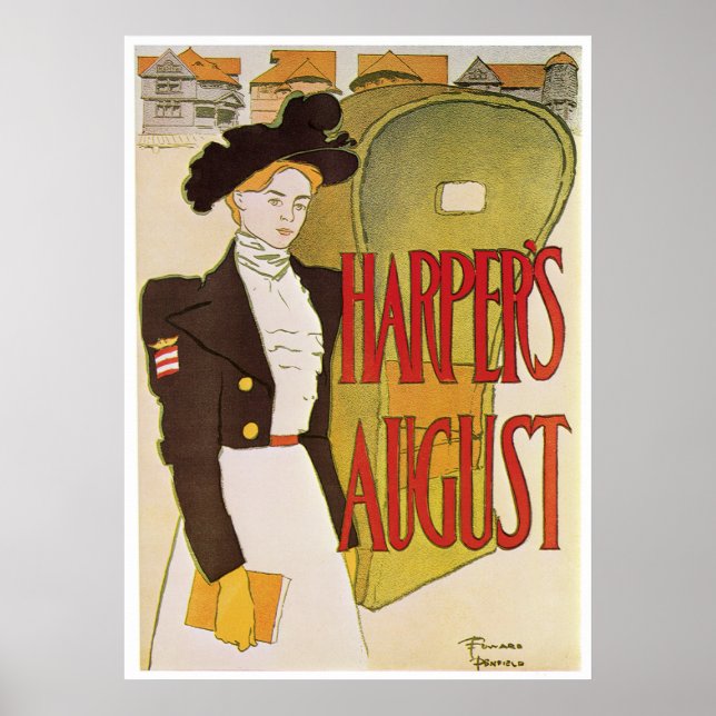 Poster/utskrift: Harpers August - Edward Penfield Poster (Framsidan)