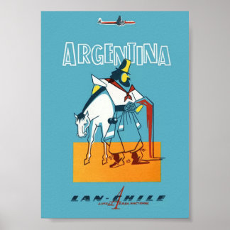 Poster utskrift i Argentina Retro Vintage resor