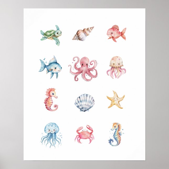 Poster utskrift under Sea Animal (Framsidan)