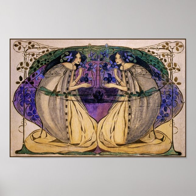 Poster utskrift: Vår av Frances Macdonald (Framsidan)