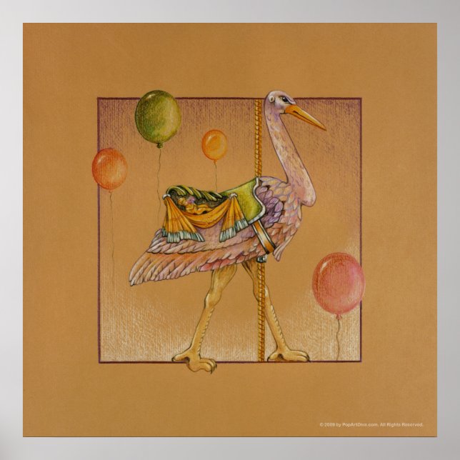 Poster, utskrifter - karousel Stork Poster (Framsidan)