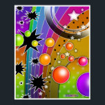 Poster, utskrifter - STORBANG BLACK HÅL POP ART Poster<br><div class="desc">En bild av den kontroversiella BANG-poppsbilden med exploderande planeter,  stjärnor och svart hål. Jag använde den här grafiken på min Döskallar för poppkonst för Halloween! Du kan gärna infoga ett favoritfoto och anpassa dig till dina behov!</div>