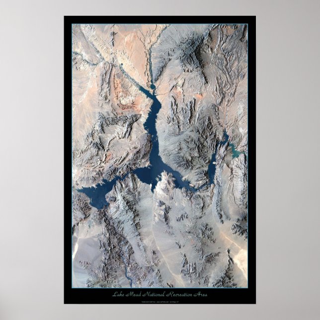 poster utskriftsfoto för satelliten Sjö Mead (Framsidan)
