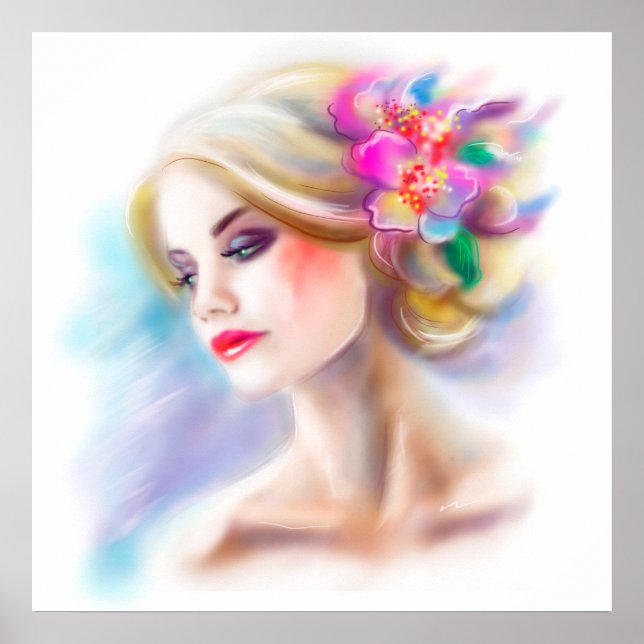 poster vacker kvinna porträtt mode (Framsidan)