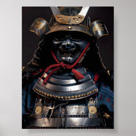 Poster väggutskrift av konturkort Samurai Ninja