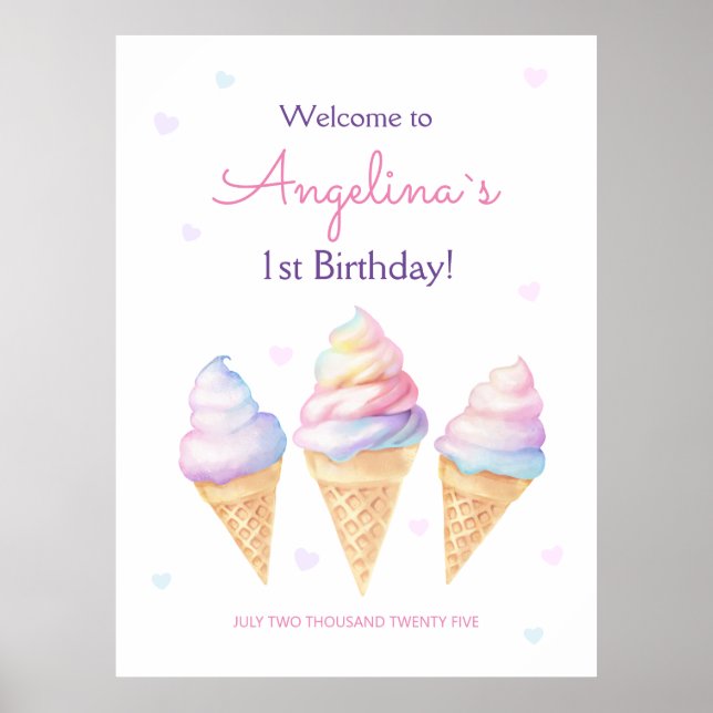 Poster välkomstfödelsedagsfest. (Framsidan)