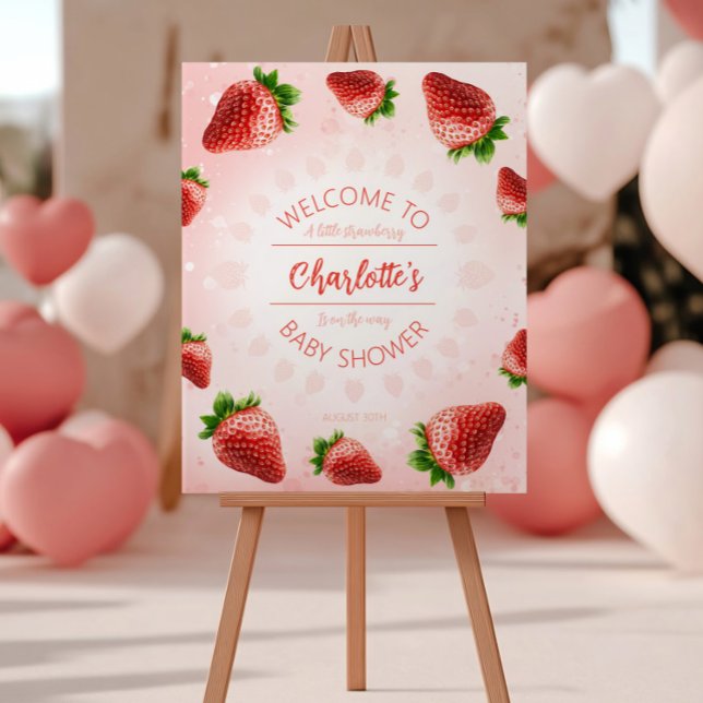Poster välkomstskylt Jordberry Baby Shower (Skapare uppladdad)