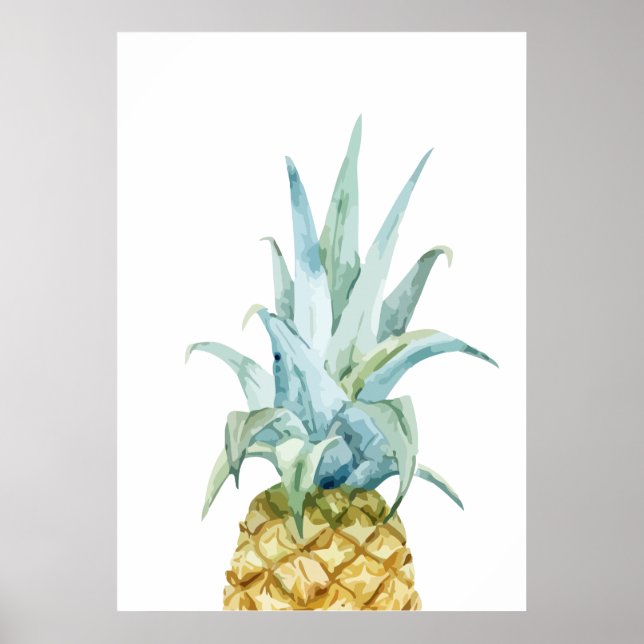 Poster vattenfärg Ananas (Framsidan)