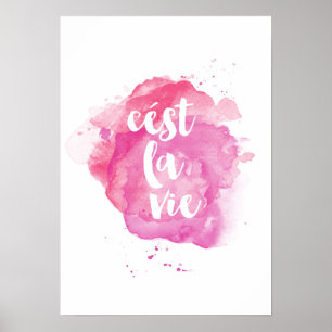 Poster vattenfärg för Cest la vie