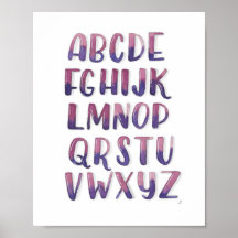 Poster vattenfärgsalfabet